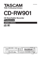 Tascam CD-RW-901 - Owners Manual 